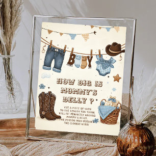 How big is mummy's belly baby shower game poster