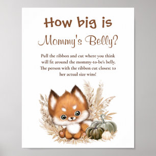 How Big Is Mummy's Belly Baby Shower Game Poster