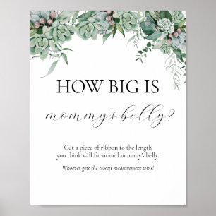 How Big is Mummy's Belly Baby Shower Game Sign
