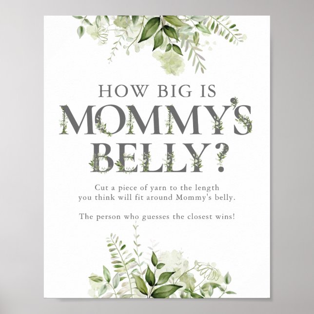 How Big Is Mummy's Belly Baby Shower Poster (Front)