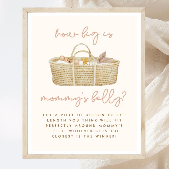 How Big is Mummy's Belly Boho Baby Shower Sign (Creator Uploaded)