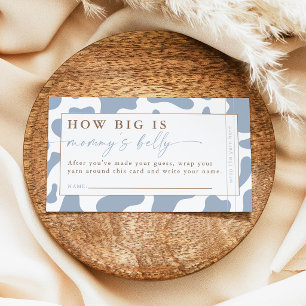 How Big is Mummy's Belly Boy Baby Shower Game Card