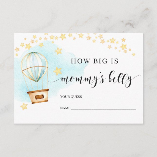 How big is mummy's belly card hot air balloon (Front)