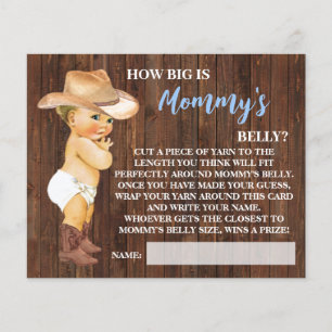 How Big is Mummy's Belly Cowboy Shower Game Card