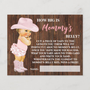 How Big is Mummy's Belly Cowgirl Shower Game Card