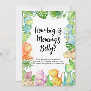 How Big Is Mummy's Belly Dinosaur Baby Shower Card