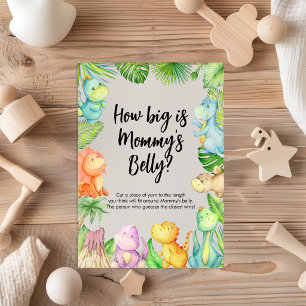 How Big Is Mummy's Belly Dinosaur Baby Shower Card