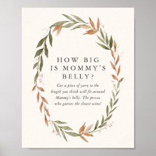 How Big is Mummy's Belly Fall Baby Shower Sign