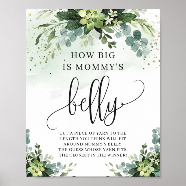How big is mummy's belly game sign succulent (Front)
