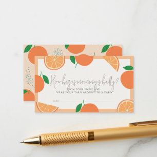How Big is Mummy's Belly Orange Baby Shower Game Enclosure Card