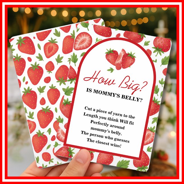 How Big is Mummy's Belly Strawberry Berry Game Invitation (Creator Uploaded)