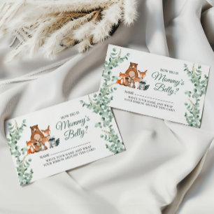 How Big Is Mummy's Belly Ticket - Woodland Animals Enclosure Card
