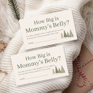 How Big Is Mummy's Belly Winter Baby Shower Game Enclosure Card
