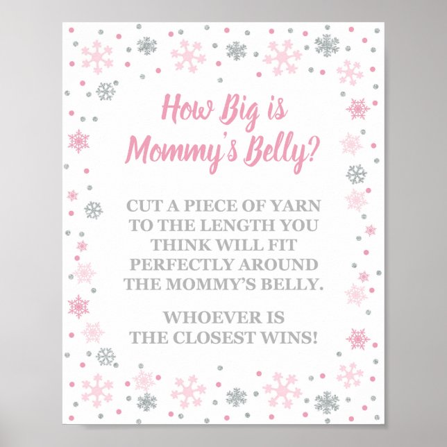 How Big is Mummy's Belly Winter Shower Sign (Front)