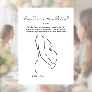 How Big is Mum's Belly Baby Shower Game Custom Letterhead