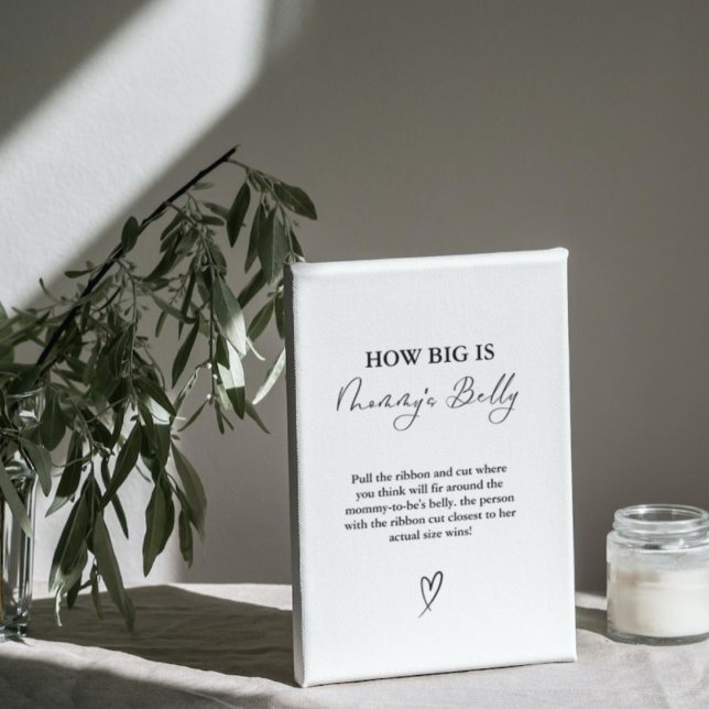 How Big is the mummy's belly Baby Shower Game  Pedestal Sign (Creator Uploaded)