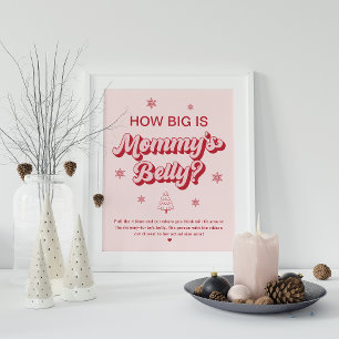 How Big Mummy's Belly Christmas Baby Shower Game Poster