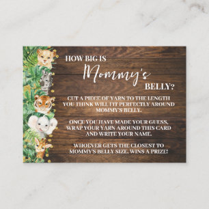 How Big Mum's Belly Safari Baby Shower Game Card