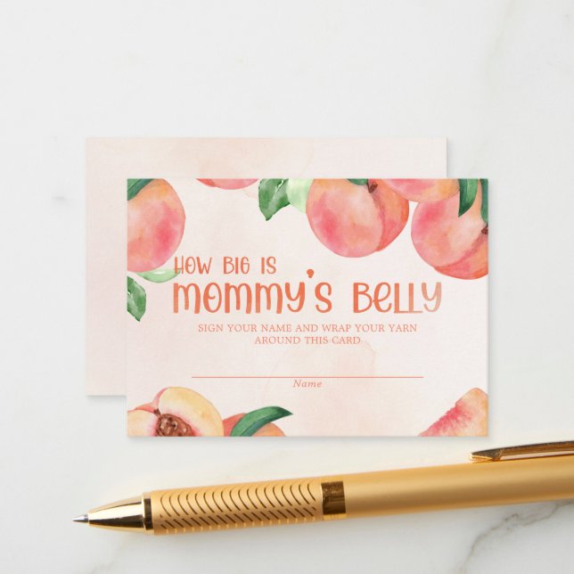 How bis is Mummy's Belly Baby Shower Enclosure Card (Front/Back In Situ)