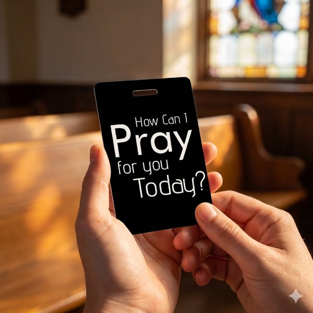 How Can I Pray For YOU? Christian ID Badge (Creator Uploaded)
