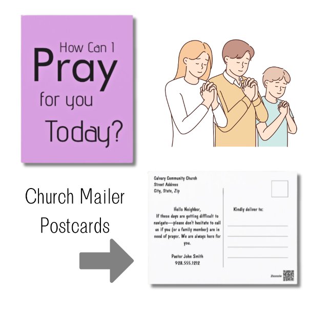 How Can I Pray For You Church Direct Mail Postcard (Church Mailer Postcard)