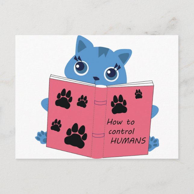 how cats control humans postcard (Front)