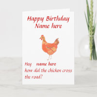 How did chicken cross road Birthday card