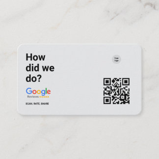 How Did We Do? | Minimalist Google Review QR Card