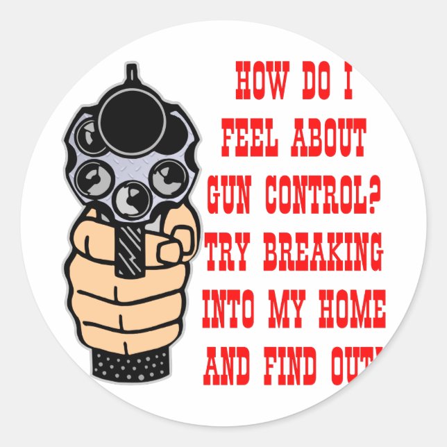 How Do I Feel About Gun Control Classic Round Sticker (Front)