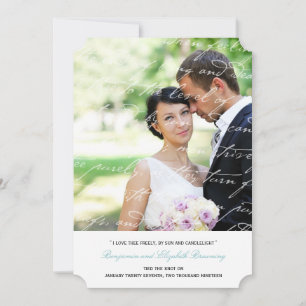 How Do I Love Thee Poem Wedding Photo Announcement