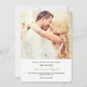 How Do I Love Thee Poetry Romantic Vintage Script Save The Date
