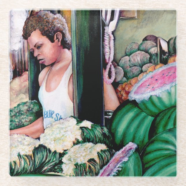 How Do You Like those Melons? Glass Coaster (Front)