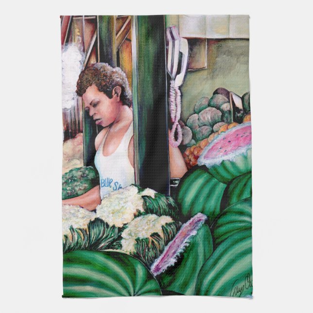 How do you like those melons? tea towel (Vertical)