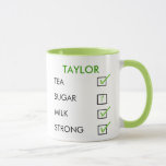 How do you like your tea personalised checkbox mug<br><div class="desc">Never have to tell anyone how you like your tea again - let your mug do it for you! With this "how I like my tea" fully customisable personalised mug. "how do you like your tea", "like your tea", "Your tea", tea, sugar, milk, strong, weak, tick, tickbox, "tick box", "tick...</div>