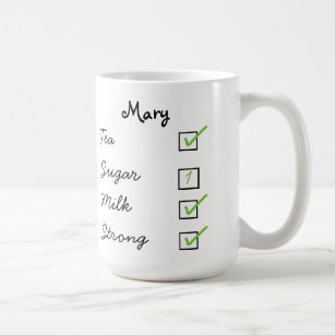 How do you like your tea personalised tick box mug