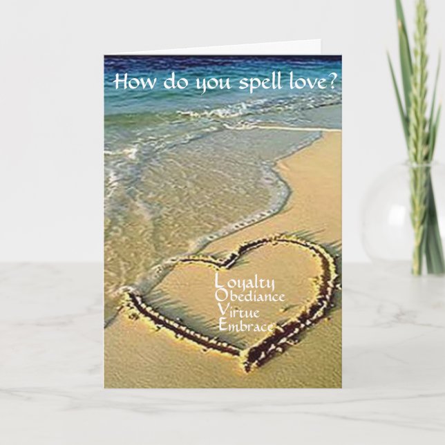 How do you spell love greeting card. card (Front)