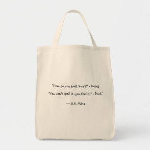 How do you spell love tote bag