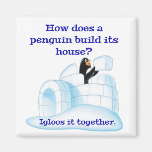How does a penguin build its house? magnet