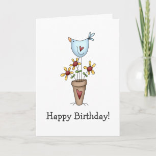 How Does Your Garden Grow · Bird & Flowers Card