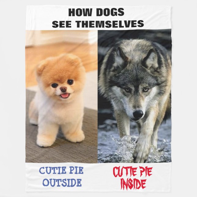 HOW DOGS SEE THEMSELVES FLEECE BLANKET (Front)