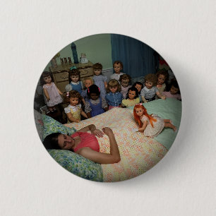 How Doll Collectors Sleep At Night 6 Cm Round Badge