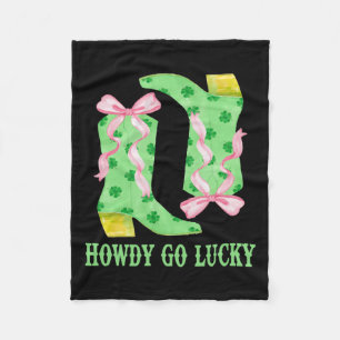 How Go Lucky Boots Western St Patricks Day Cowboy Fleece Blanket