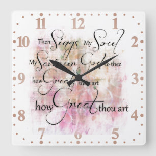 How great thou art square wall clock