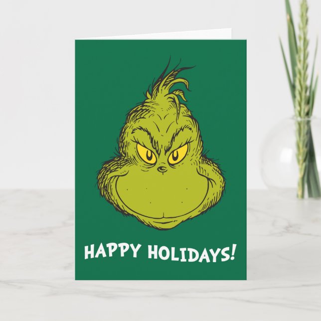 How Grinch Stole Christmas Classic Grinch Holiday Card (Front)
