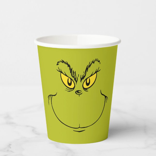 How Grinch Stole Christmas Face Paper Cups (Left)