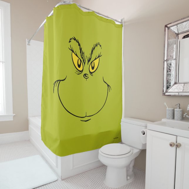 How Grinch Stole Christmas Face Shower Curtain (In Situ)