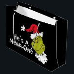 How Grinch Stole Christmas | He's A Mean One Large Gift Bag<br><div class="desc">The holidays will not be complete without Grinch!  HOW Grinch STOLE CHRISTMAS is a classic story of a town called Who-ville and how the Christmas spirit can melt even the coldest of hearts.</div>