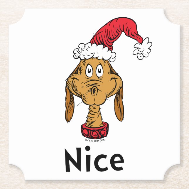 How Grinch Stole Christmas | Max is Nice Paper Coaster (Front)