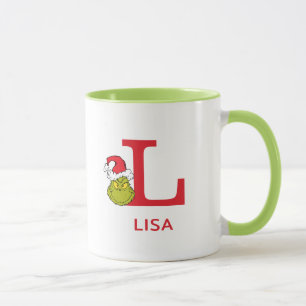 How Grinch Stole Christmas   Name & Monogram L Mug