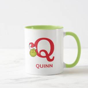 How Grinch Stole Christmas Name & Monogram Q Mug